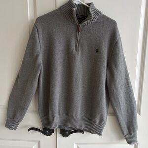 Polo by Ralph Lauren Gray quarter-Zip Sweater for Men Green pony logo xl